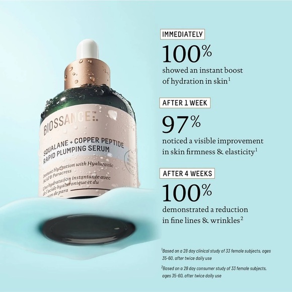 Biossance Squalane + Copper Peptide Rapid Plumping Serum 50ML - Picture 4 of 5